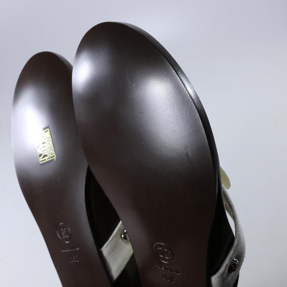 Fabric White Classic Camelia Flower Logo Thong Sandals Flip Flops B722 - Picture 10 of 12